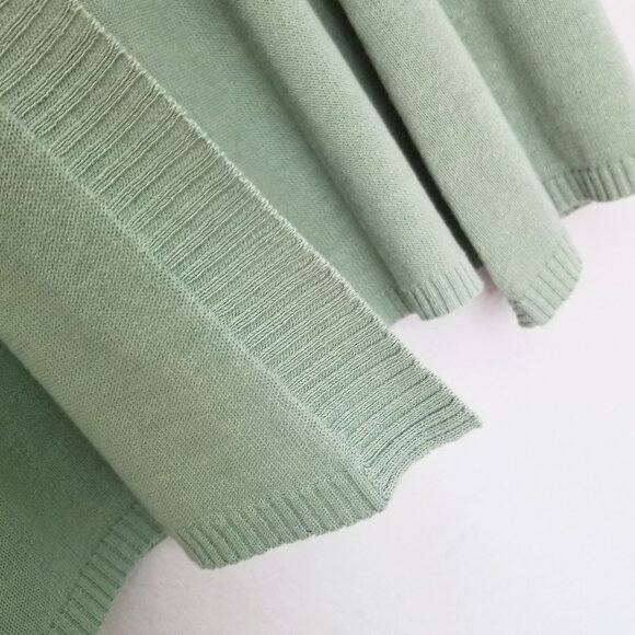 Eileen Fisher Short Sleeve Open Front Longline Cardigan Sage Green Petite M Silk - Picture 5 of 11